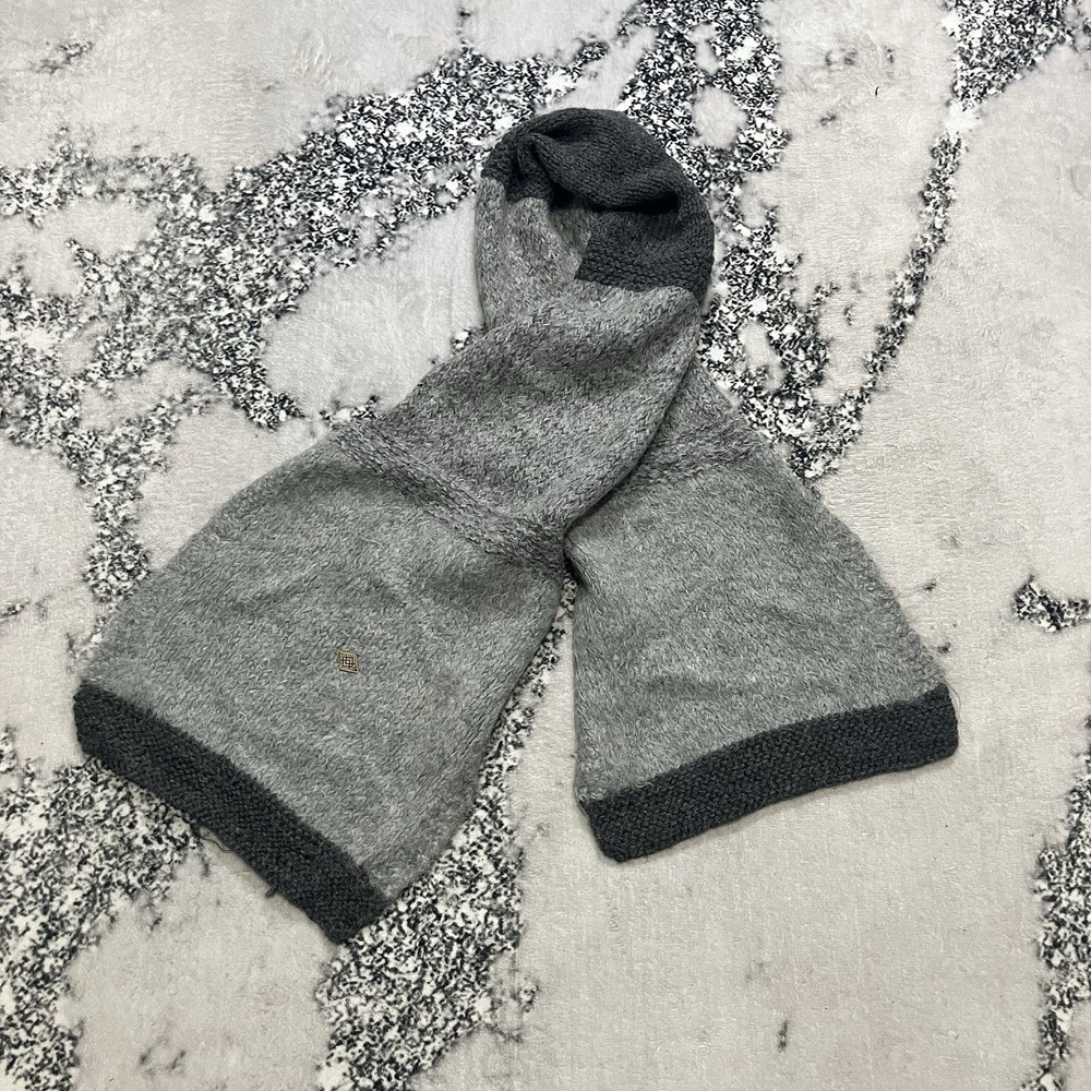 Emilime Alpaca Suri Alpaca Scarf Handmade Peru Gray Knit Winter Wrap